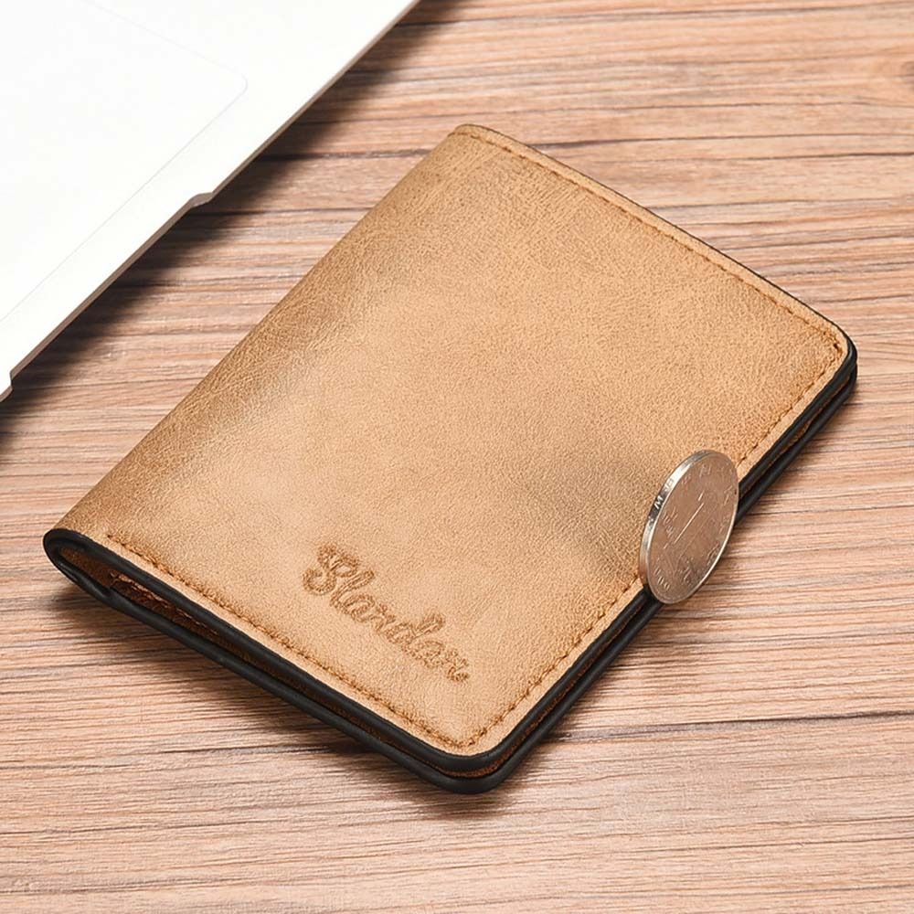 Brown Fashion Cash Clip Multi-slot Ultra-thin Mini Money Bag Business Card Holder Coin Purse Men Wallet ID Card Cover