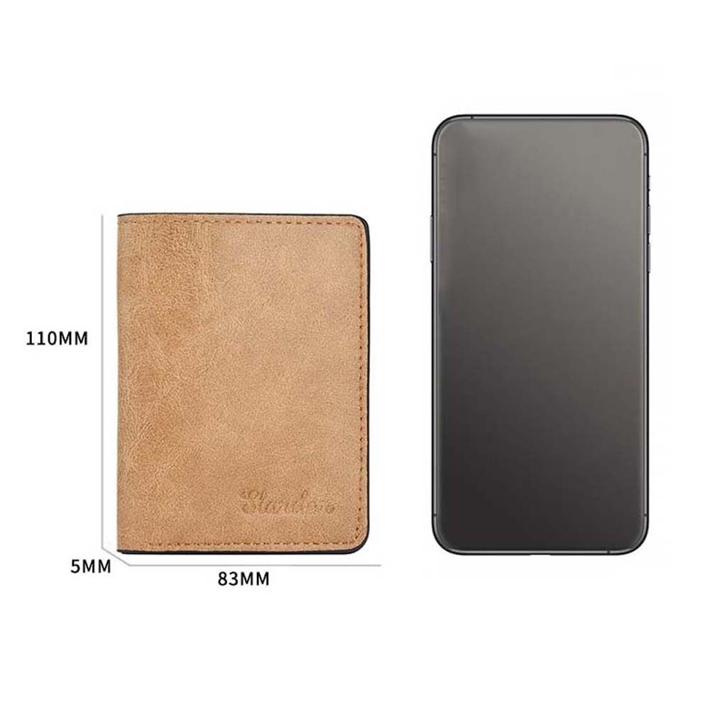 Brown Fashion Cash Clip Multi-slot Ultra-thin Mini Money Bag Business Card Holder Coin Purse Men Wallet ID Card Cover