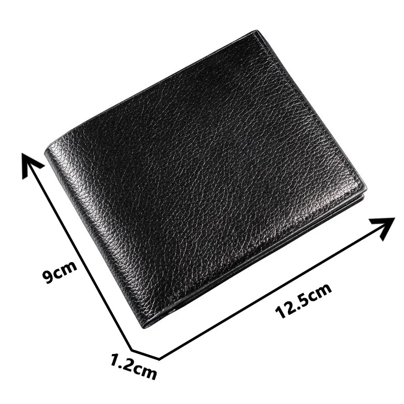 Men's Wallet Genuine Leather Men Wallets Premium Product Real Cowhide Wallets for Man Short Black Wallets Portefeuille Homme