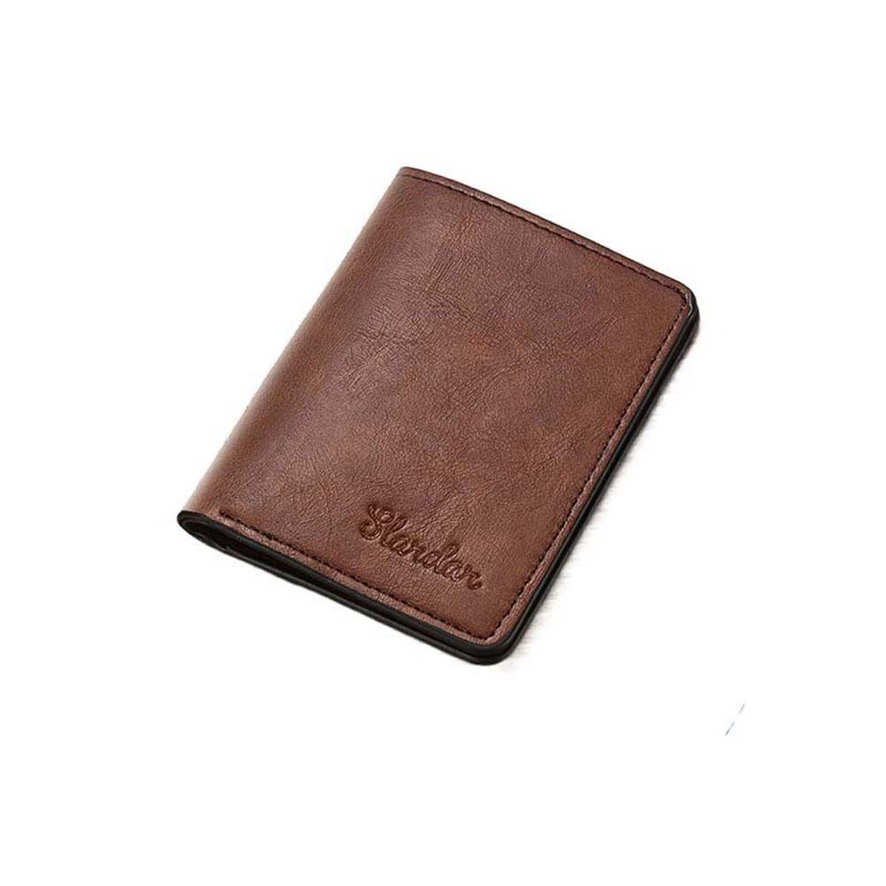 Brown Fashion Cash Clip Multi-slot Ultra-thin Mini Money Bag Business Card Holder Coin Purse Men Wallet ID Card Cover