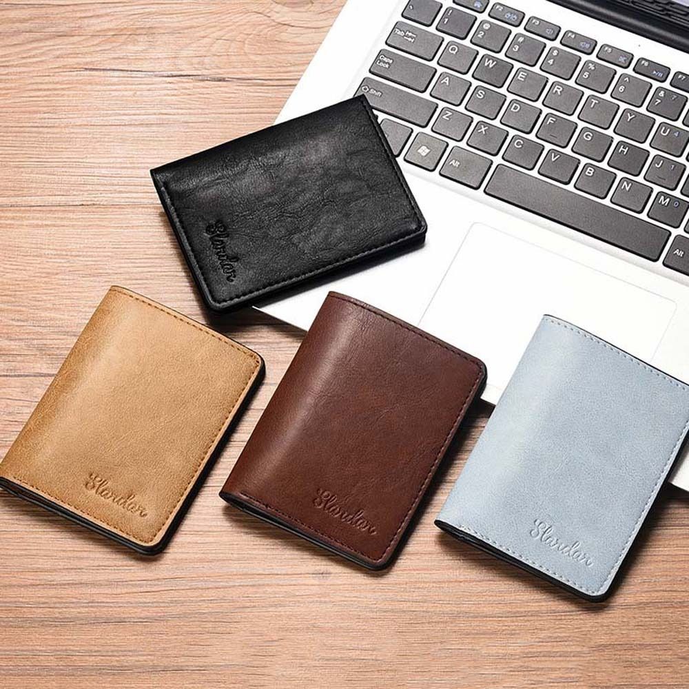 Brown Fashion Cash Clip Multi-slot Ultra-thin Mini Money Bag Business Card Holder Coin Purse Men Wallet ID Card Cover