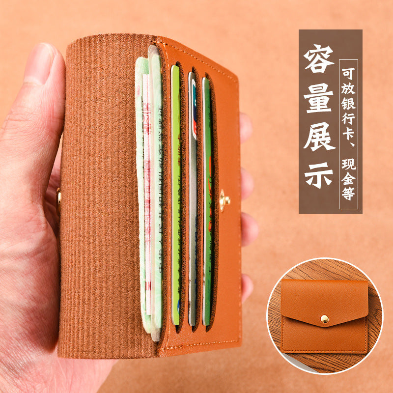 Solid Color PU Leather Small Wallet for Women Short Simple Women's Purse with Buttons Ultra Thin Credit Card Bag Coin Purse