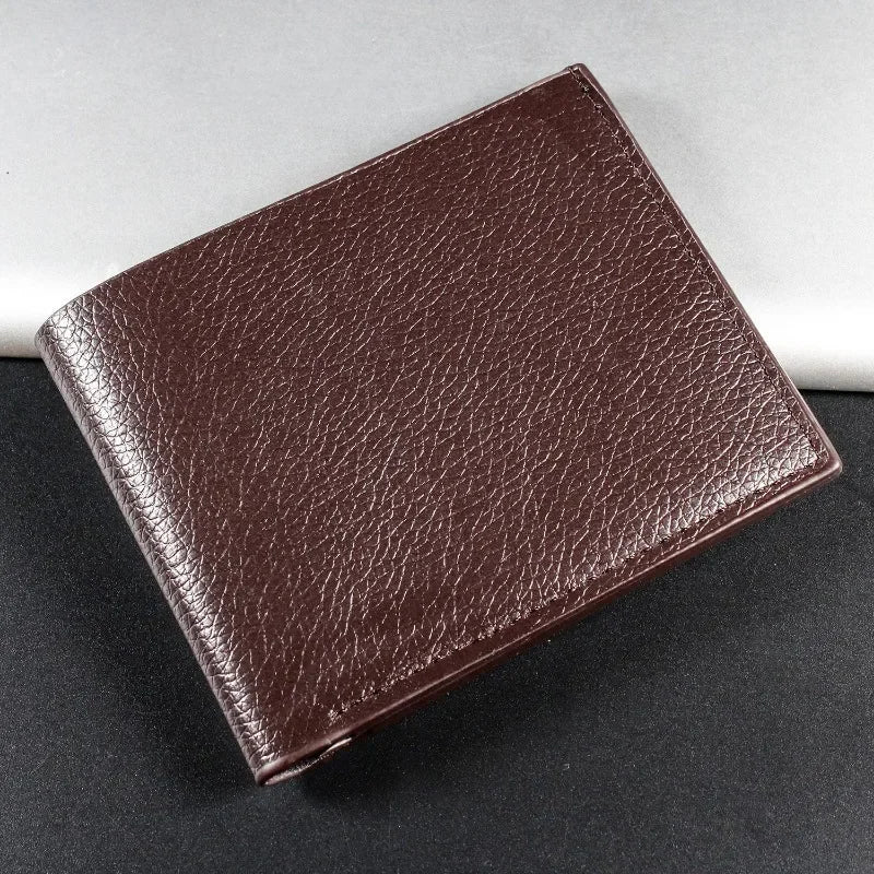 Men's Wallet Genuine Leather Men Wallets Premium Product Real Cowhide Wallets for Man Short Black Wallets Portefeuille Homme