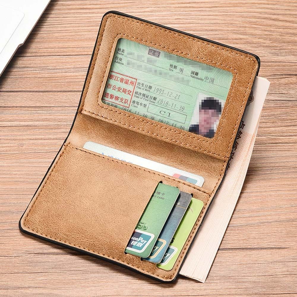 Brown Fashion Cash Clip Multi-slot Ultra-thin Mini Money Bag Business Card Holder Coin Purse Men Wallet ID Card Cover