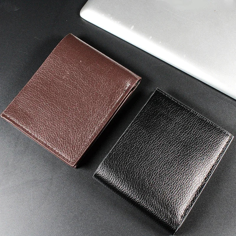 Men's Wallet Genuine Leather Men Wallets Premium Product Real Cowhide Wallets for Man Short Black Wallets Portefeuille Homme