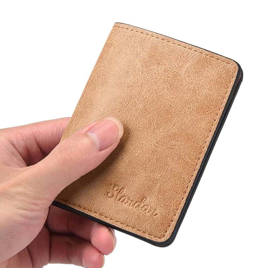 Brown Fashion Cash Clip Multi-slot Ultra-thin Mini Money Bag Business Card Holder Coin Purse Men Wallet ID Card Cover