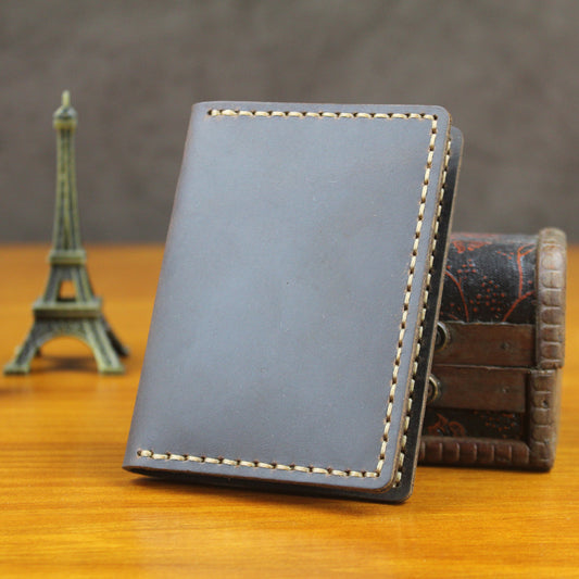 Luxury Handmade Genuine Leather Business Card Holder Men Leather Credit Card Case Small Women Card ID Holder Cover Card Wallet