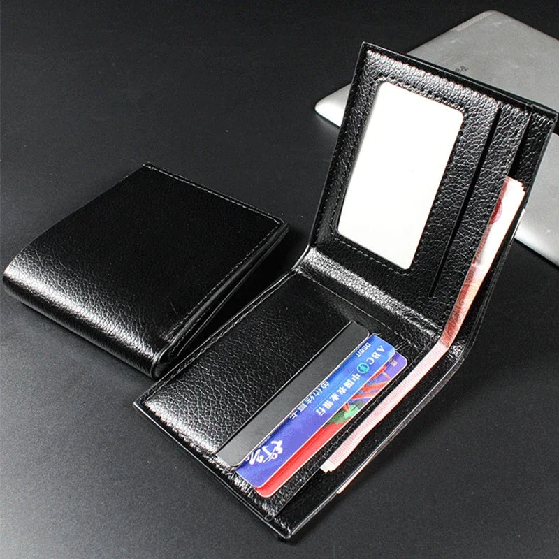 Men's Wallet Genuine Leather Men Wallets Premium Product Real Cowhide Wallets for Man Short Black Wallets Portefeuille Homme